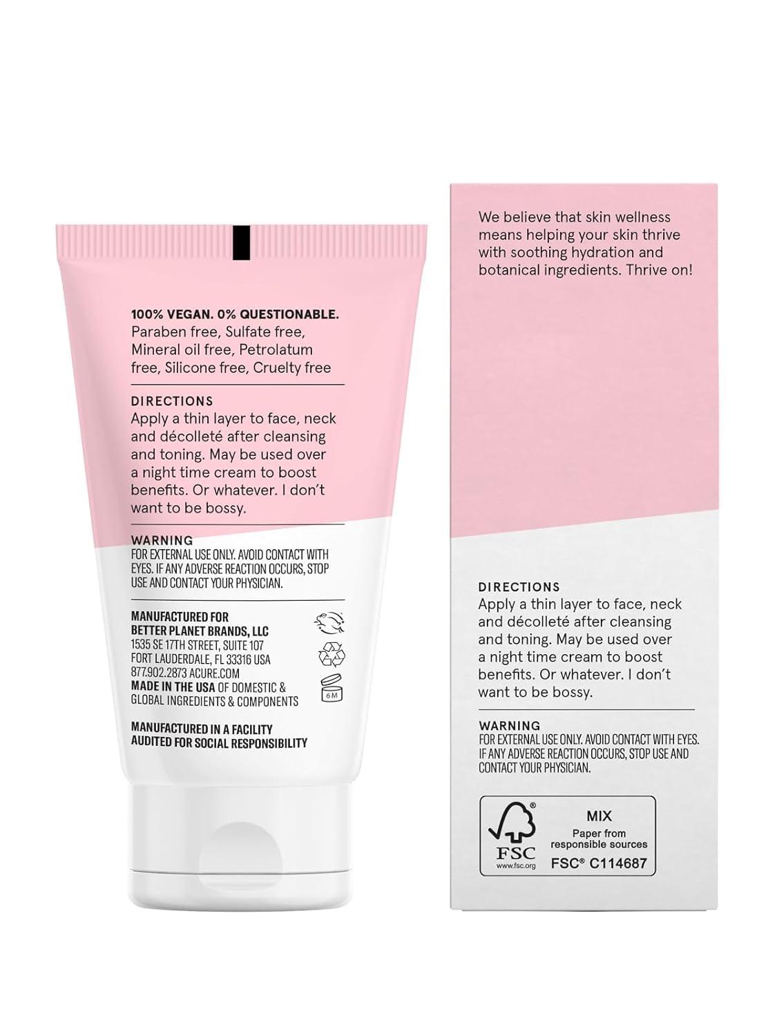 imageAcure Seriously Soothing Cloud Cream Hydrating Night Cream for Normal to Dry Sensitive Skin Facial Moisturizer for All Skin Types Enriched with Argan Extract amp Hyaluronic Acid100 Vegan 17 oz