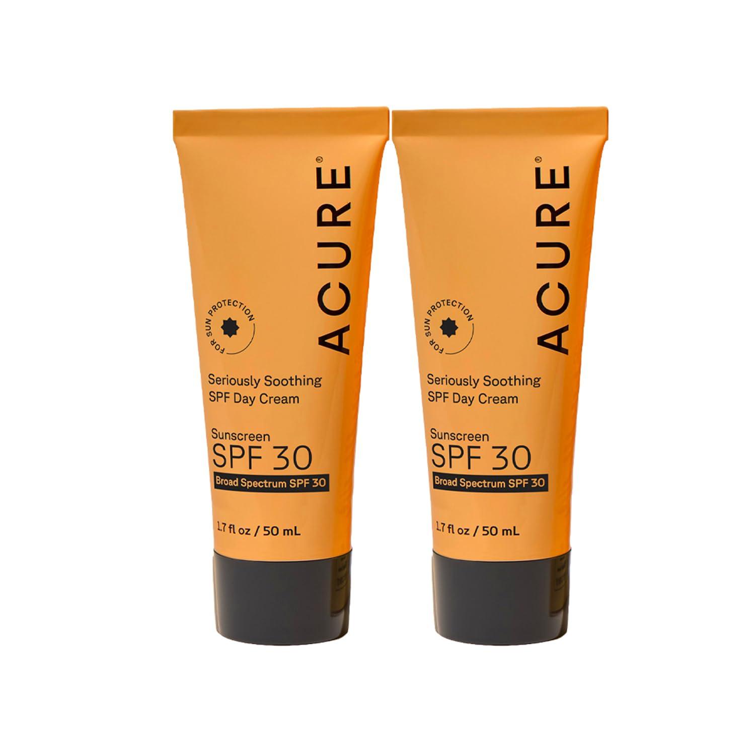 imageAcure Seriously Soothing SPF 30 Day Cream Face Moisturizer with SPF 30 Anti Aging Zinc Oxide Sunscreen Hydrating Face Cream Daily Facial Care for Women amp Men wNiacinamide 17 fl oz 2 PackSeriously Soothing SPF Day Cream