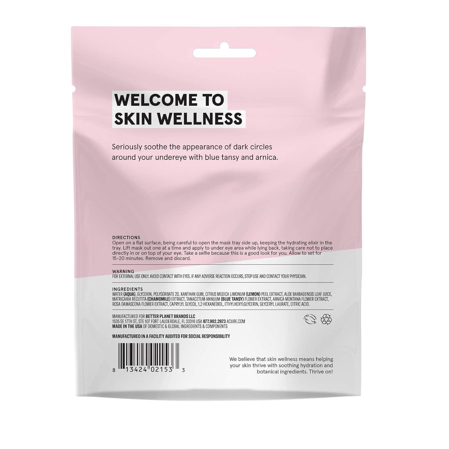 imageAcure Seriously Soothing Under Eye Hydrogels 100 Vegan For Dry to Sensitive Skin Blue Tansy amp Arnica Soothes amp Minimizes Dark Circles Two Single Use 024 Fl OzSeriously Soothing