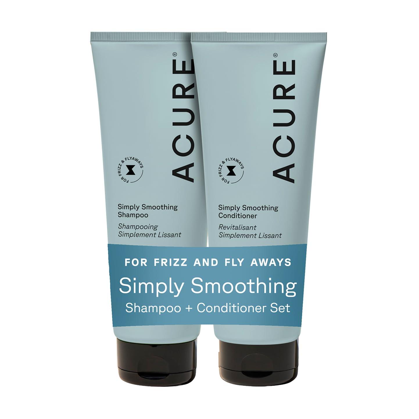 imageAcure Simply Smoothing Shampoo and Conditioner Set Hydrating amp Moisturizing for Women amp Men Moisturize Frizzy Dry Damaged Hair wCoconut Water Vegan Paraben amp Sulfate Free 8 fl oz 2 Pack8 Fl Oz Pack of 2