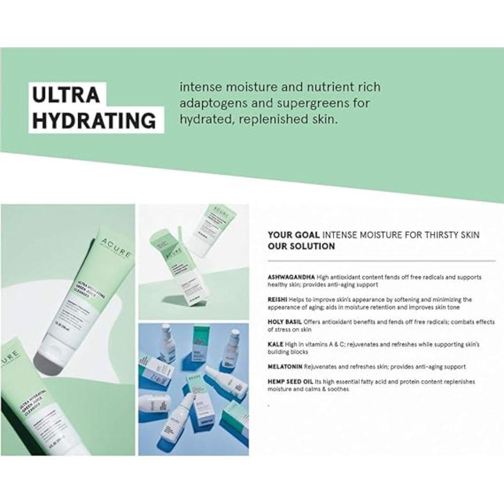 imageAcure Ultra Hydrating Facial Gel Cream 100 Vegan Intensely Moisturizing with Watermelon Seed Extract amp Hyaluronic Acid WhiteWatermelon