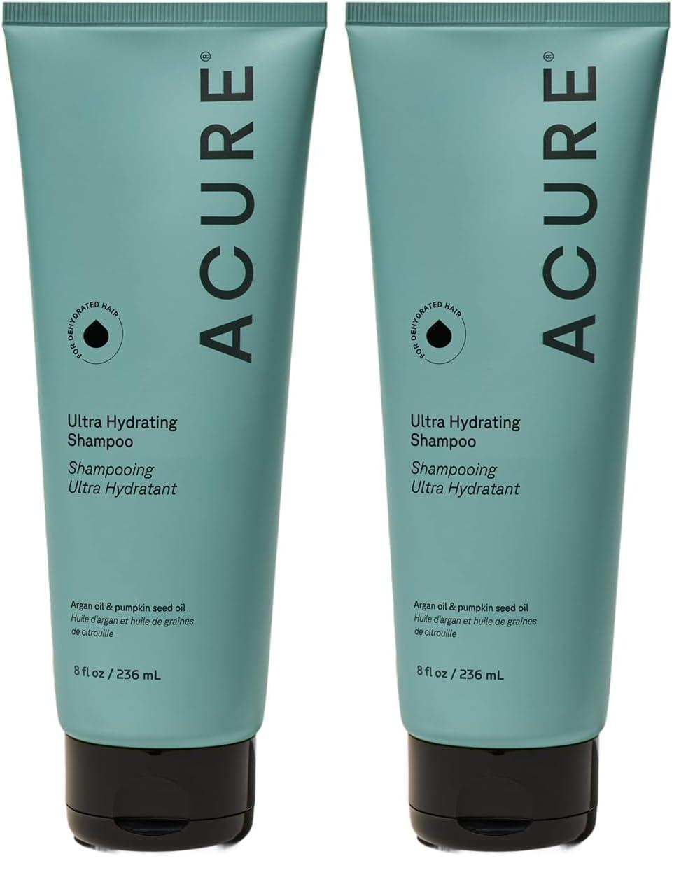 imageAcure Ultra Hydrating Shampoo and Conditioner Set Moisturizing Set with Argan Oil for Women amp Men with Dry Damaged Straight or Curly Hair 100 Vegan Paraben Free Sulfate Free 8 fl oz 2 PackShampoo