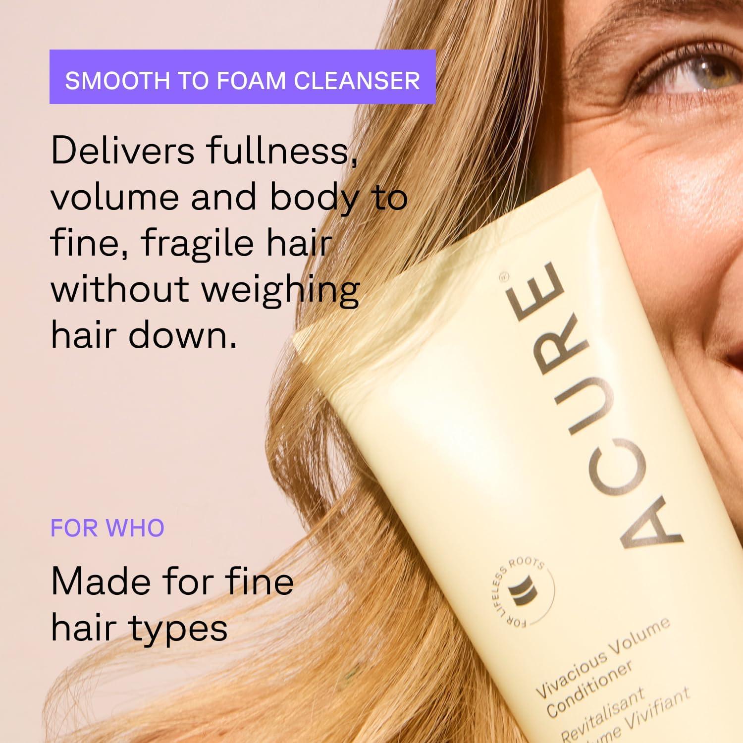 imageAcure Vivacious Volume Conditioner Volumizing Conditioner for Women amp Men Lightweight amp Moisturizing for Fine Thinning Hair Boost amp Lift Thin Hair Paraben amp Sulfate Free Clean Vegan 8 fl oz8 Fl Oz Pack of 1