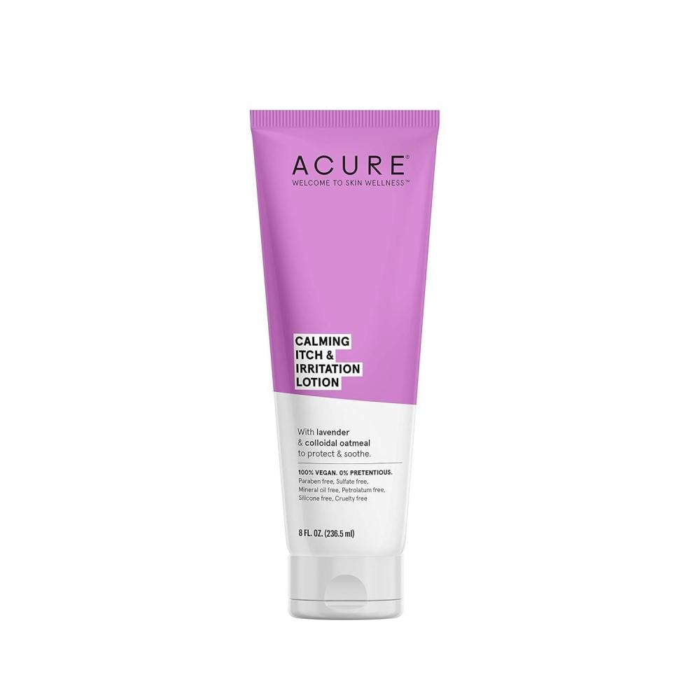 imageACURE Calming Itch amp Irritation Lotion Moisturizing Lotion with Colloidal Oatmeal Cocoa Shea Butter Blend Soothing Relief Cream with Lavender Aroma for Irritated Dry Skin 100 Vegan 8 Fl Oz