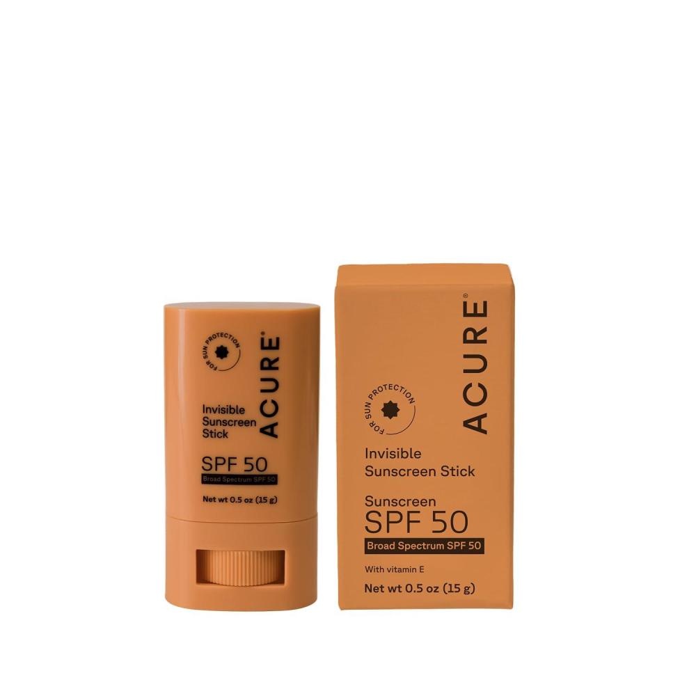 imageAcure Invisible Sunscreen Stick SPF 50  Face Sunscreen Stick Applicator Clear Sublock for Sensitive Skin Natural Glow for Face amp Body with Vitamin E Solar Protector Travel Size Vegan  05 oz