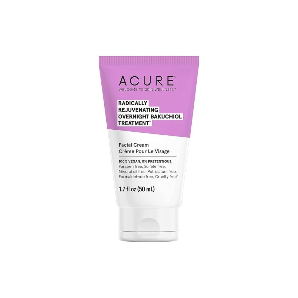 imageAcure Radically Rejuvenating Bakuchiol Facial Cream Plant Squalane Retinol Alternative for Overnight Skin Treatment Vegan PlantBased Extract Helps Reduce Appearance of Fine Lines 17 fl oz