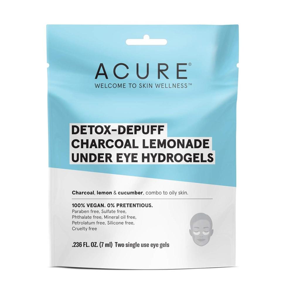 imageAcure Seriously Soothing Under Eye Hydrogels 100 Vegan For Dry to Sensitive Skin Blue Tansy amp Arnica  Soothes amp Minimizes Dark Circles Two Single Use 024 Fl OzDetoxDepuff Charcoal Lemonade