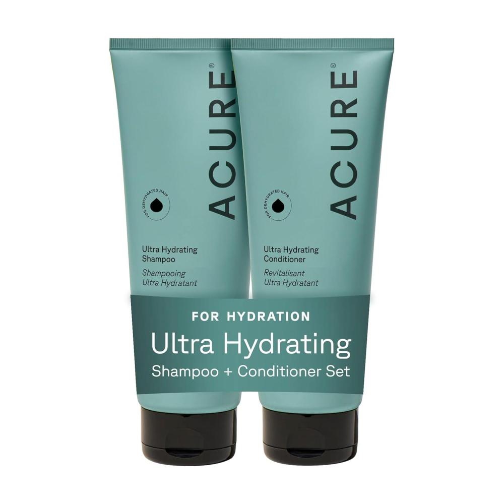 imageAcure Ultra Hydrating Shampoo and Conditioner Set Moisturizing Set with Argan Oil for Women amp Men with Dry Damaged Straight or Curly Hair 100 Vegan Paraben Free Sulfate Free 8 fl oz 2 PackShampoo Conditioner Duo