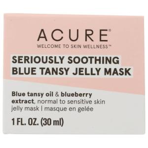 ACURE Seriously Soothing Blue Tansy Jelly Mask | 100% Vegan | For Dry to Sensitive Skin | Blue Tansy Oil & Blueberry Extract – Soothes & Hydrates Dry Skin | 1 Oz(Blue Tansy)