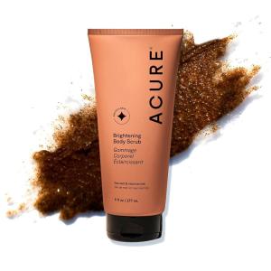 Acure Brightening Body Scrub – Exfoliating Body Scrub with Sea Salt, Scrubber for Men & Women to Smooth Sensitive Skin & Remove Dead Skin Cells, Exfoliator with Clay & Niacinamide Extract – 6 fl oz(6 Fl Oz (Pack of 1))