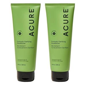 Acure Curiously Clarifying Conditioner – Hair Conditioner for Women & Men with Oily Hair & Residue, Lightweight Hair Care for Curly, Straight, Thick & Thin Locks, Sulfate Free, Vegan – 8 fl oz(8 Fl Oz (Pack of 2))