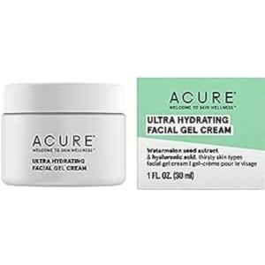 Acure Ultra Hydrating Facial Gel Cream, 100% Vegan, Intensely Moisturizing with Watermelon Seed Extract & Hyaluronic Acid, White(Watermelon)