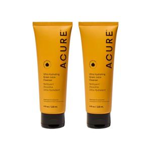 Acure Ultra Hydrating Green Juice Face Cleanser – Superfood Cleanser, Green Face Wash for Women & Men, Clean Skin Formula with Spinach, Blackhead Remover, Pore Scrub, Facial Cleansing Foam – 4 fl oz(4 Fl Oz (Pack of 2))