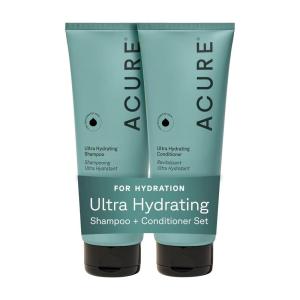 Acure Ultra Hydrating Shampoo and Conditioner Set – Moisturizing Set with Argan Oil for Women & Men with Dry, Damaged, Straight or Curly Hair, 100% Vegan, Paraben Free, Sulfate Free – 8 fl oz (2 Pack)(Shampoo & Conditioner Duo)