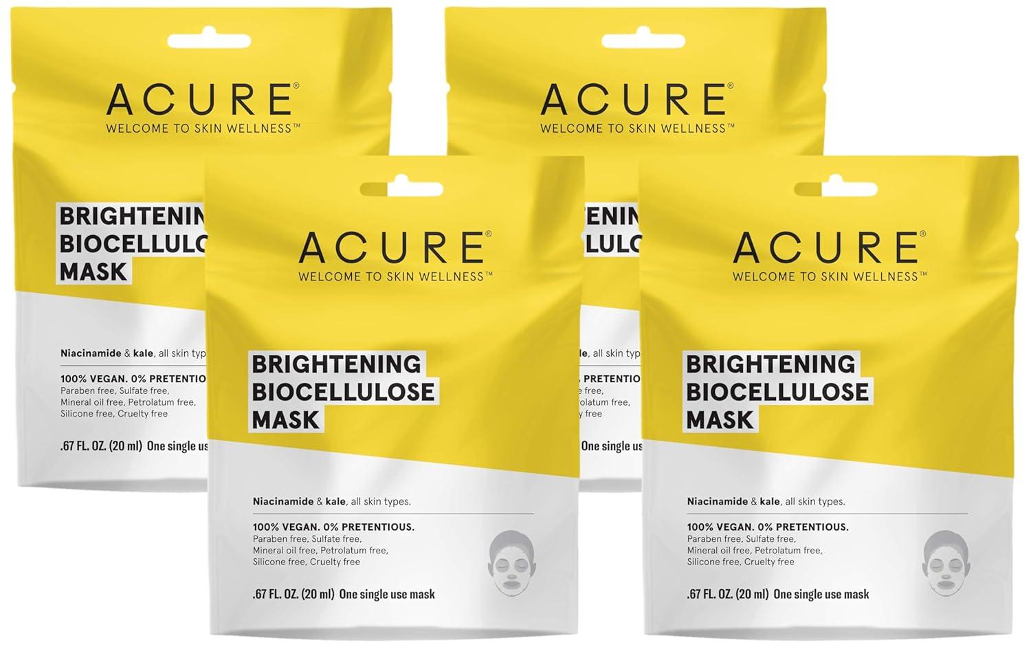 imageAcure Brightening Biocellulose Gel Mask 100 Vegan For A Brighter Appearance Niacinamide amp Kale Vitamin B3 One Single Use All Skin Types 1 CountCoconut