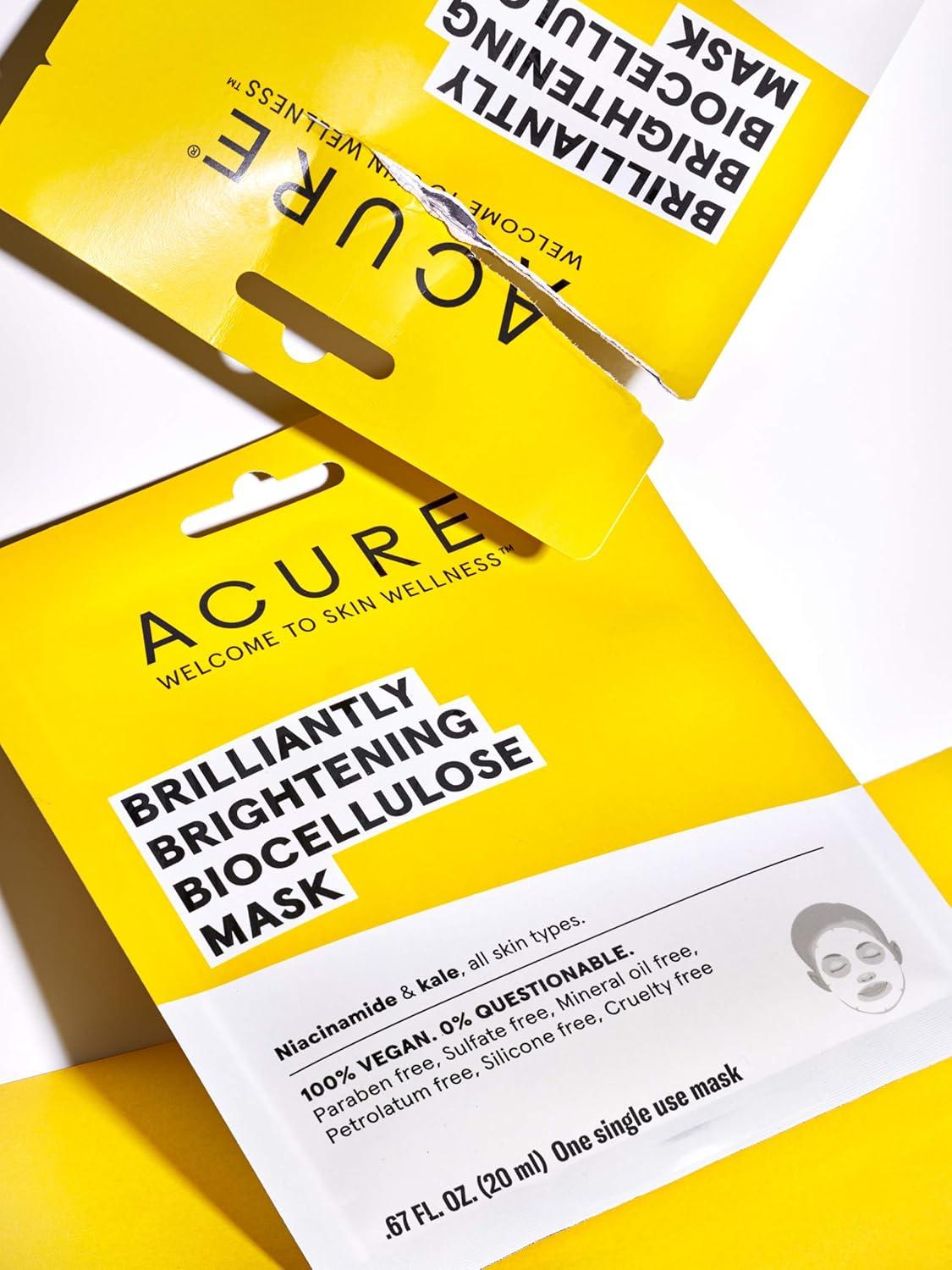 imageAcure Brightening Biocellulose Gel Mask 100 Vegan For A Brighter Appearance Niacinamide amp Kale Vitamin B3 One Single Use All Skin Types 1 CountCoconut
