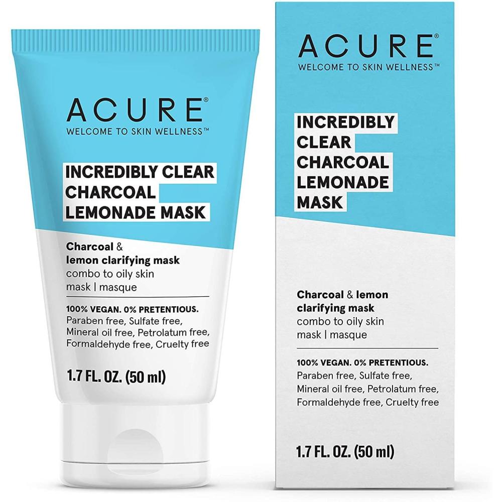 imageAcure Incredibly Clear Charcoal Lemonade Mask For Oily to Normal amp Acne Prone Skin Charcoal Lemon amp Clay Draws Out Impurities 17 Fl OzIncredibly Clear Lemonade Mask