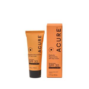 Acure Radically Rejuvenating SPF 30 Day Cream – Face Moisturizer with SPF 30 & Vitamin C, Anti Aging Sunscreen, Hydrating Face Cream, Daily Facial Care for Women & Men with Turmeric, Vegan – 1.7 fl oz