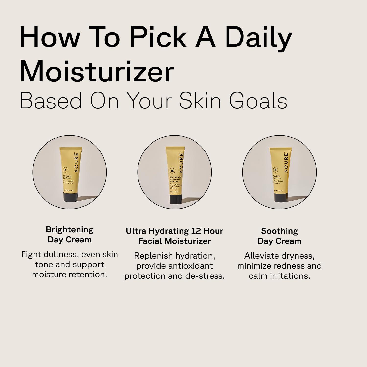 imageAcure Brightening Day Cream Cica Cream Anti Aging Moisturizer to Brighten for Women amp Men Facial Lotion Skincare with Argan Oil to Replenish Tone Dry Skin amp Hydrate Cruelty Free 17 fl oz