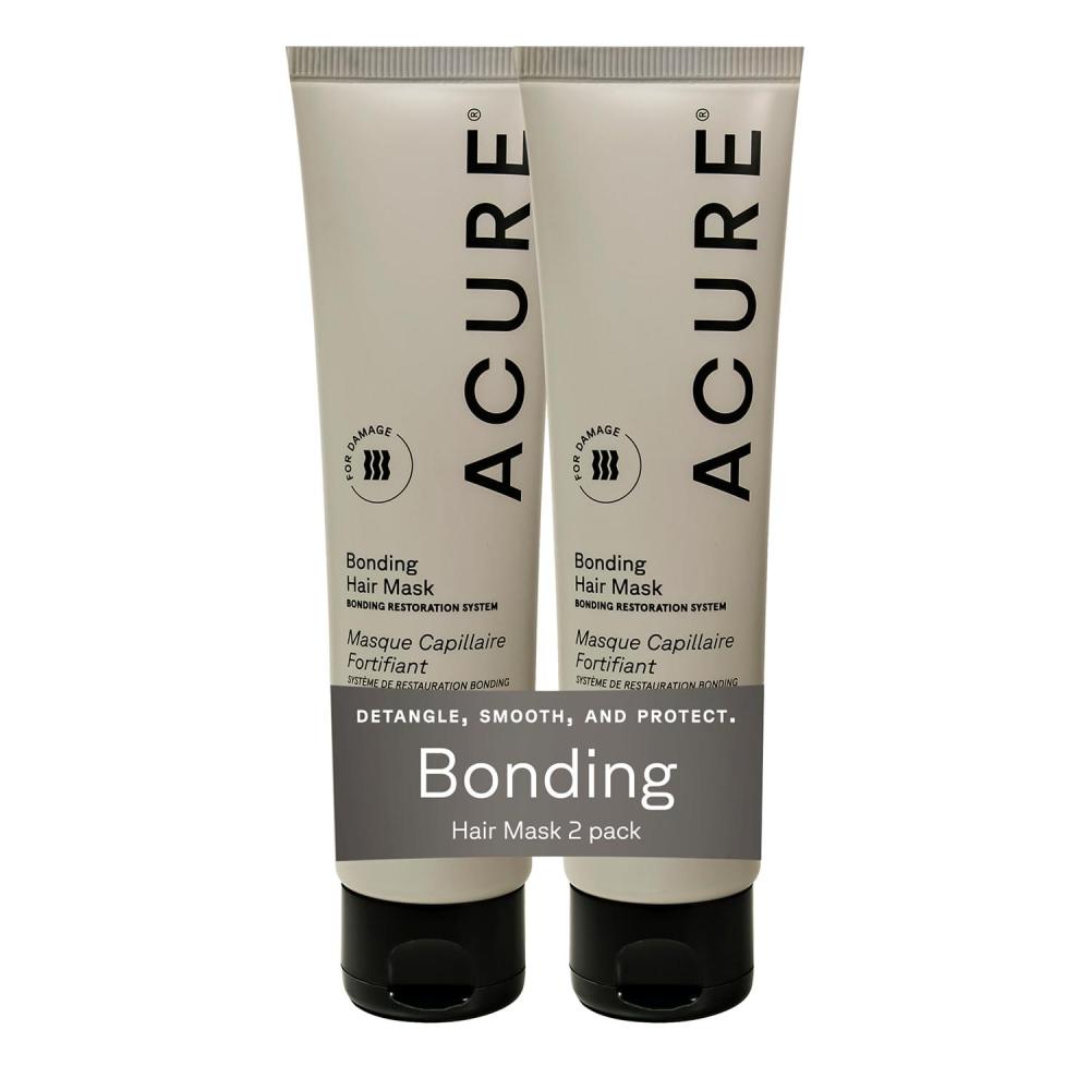 imageAcure Bonding Hair Mask Weekly Deep Conditioning Hair Mask for Damaged Locks Rescue Bond Repair Treatment for Dry Damaged Thin Fine Locks Natural Ingredients Vegan 5 fl oz5 Fl Oz Pack of 2