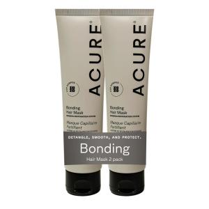 Acure Bonding Hair Mask – Weekly Deep Conditioning Hair Mask for Damaged Locks, Rescue Bond Repair Treatment for Dry, Damaged, Thin, Fine Locks, Natural Ingredients, Vegan – 5 fl oz(5 Fl Oz (Pack of 2))
