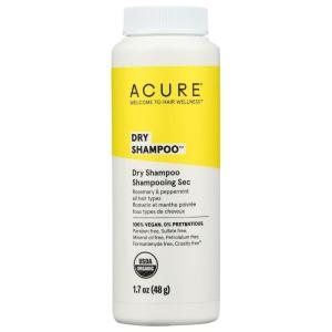 Acure Dry Shampoo – Mini Powder Dry Shampoo for Women with Blonde & Dark Hair, Care to Refresh Treated Color Tinted Hair with Rosemary & Peppermint, Non Aerosol, Clean, 100% Vegan – 1.7 oz Travel Size