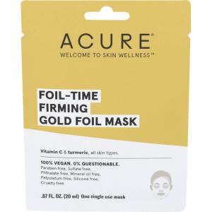 Acure Foil Time Firming Gold Foil Mask Single, 0.67 Fl Oz